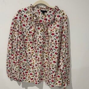 J. Crew Multicolor Floral Blouse